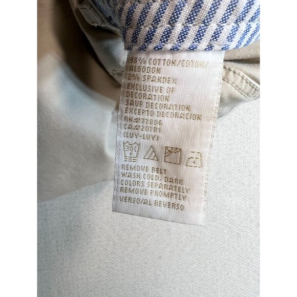 Tommy Hilfiger Women's Cotton Capri Pants Flat Front Size 14 Light Khaki - Picture 4 of 11